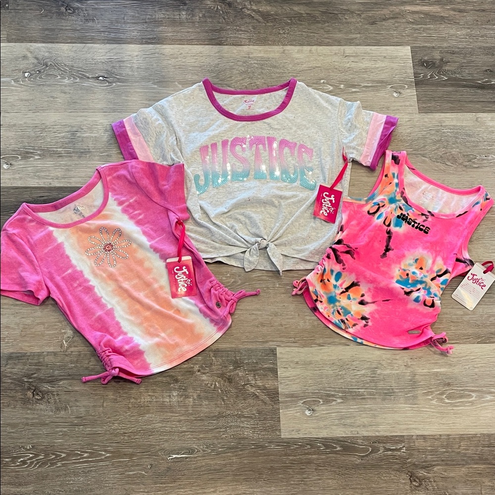 Justice Girls' Medium (10) Pink shirt bundle
